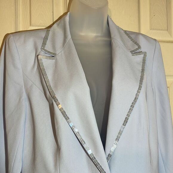 Together Spiegel Vintage 1990s Sky Blue Blazer Sequined Trim 10 - Picture 5 of 16